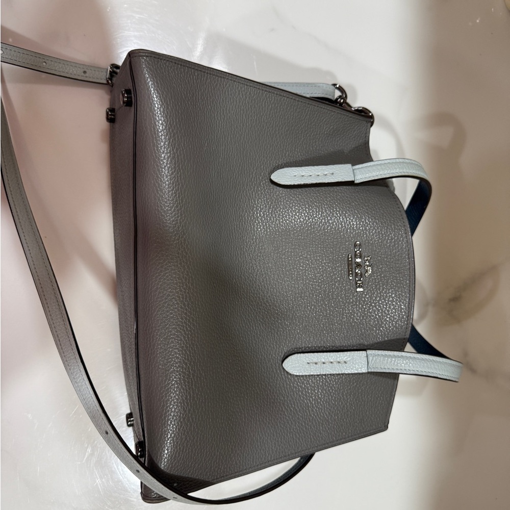 Coach Gray Leather Tote Bag